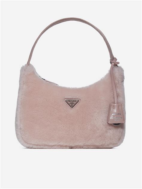 shearling prada bag|Black Shearling shoulder bag .